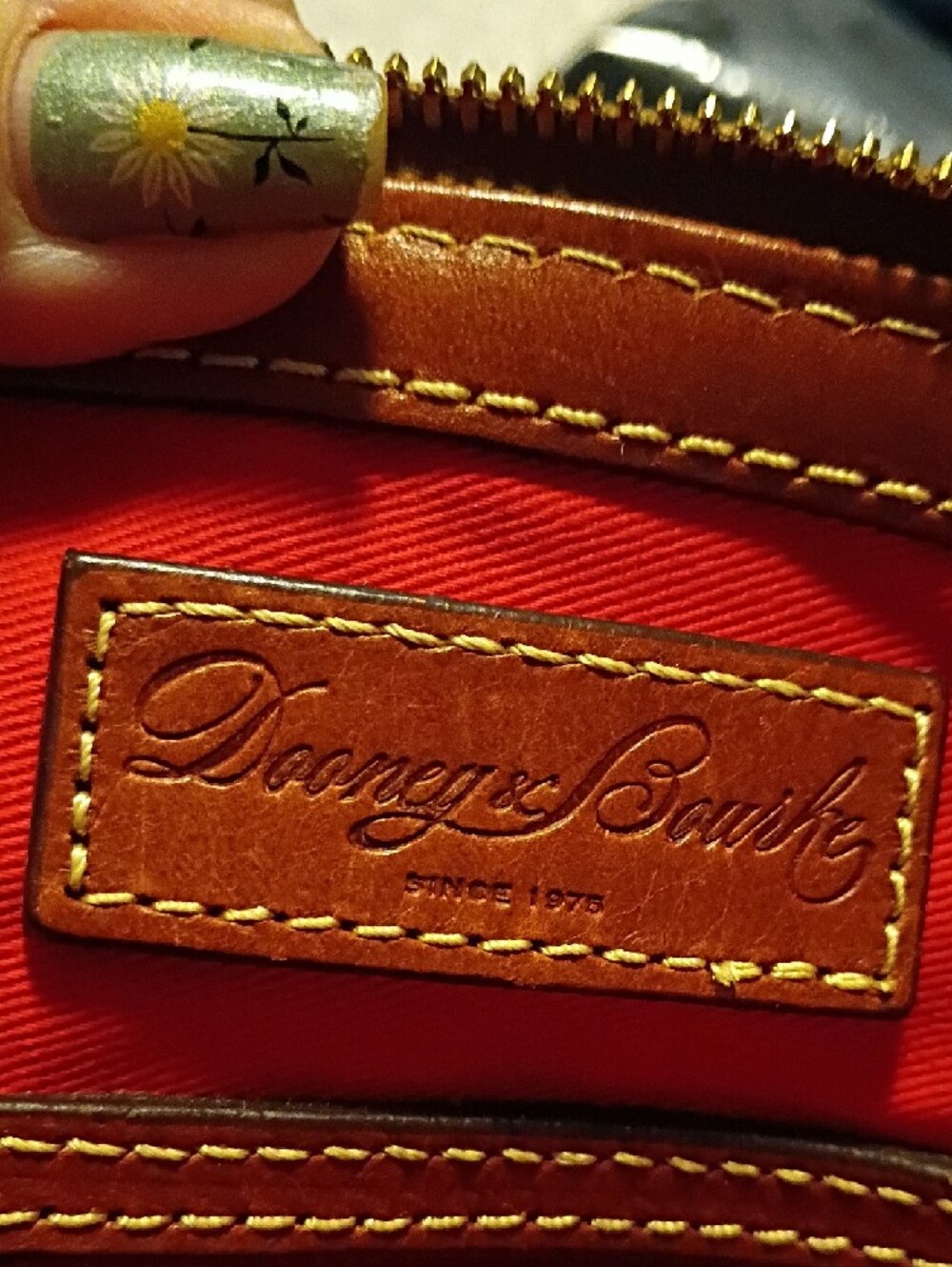 Dooney & Bourke Light Pink Pebbled Satchel with Brown Trim - Picture 3 of 5